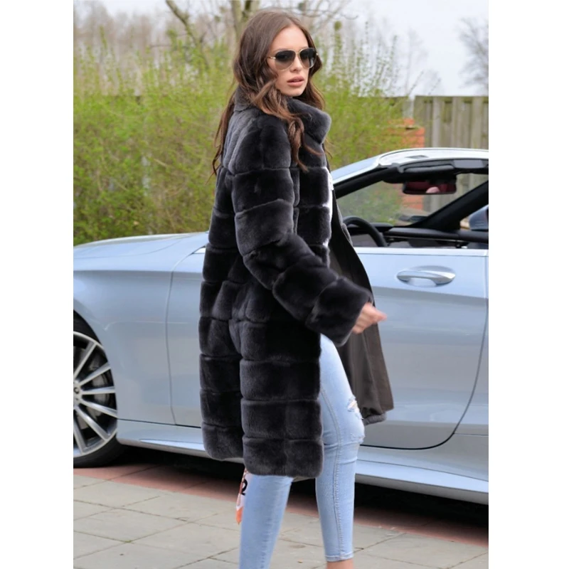 2018 New Trendy Real Fur Coat Full Pelt Nature Rex Rabbit Fur Warm Winter Outerwear Clothes Rabbit Jackets For Female Especially 2018 New Trendy Real Fur Coat Full Pelt Nature Rex Rabbit Fur Warm Winter Outerwear Clothes Rabbit Jackets For Female Especially