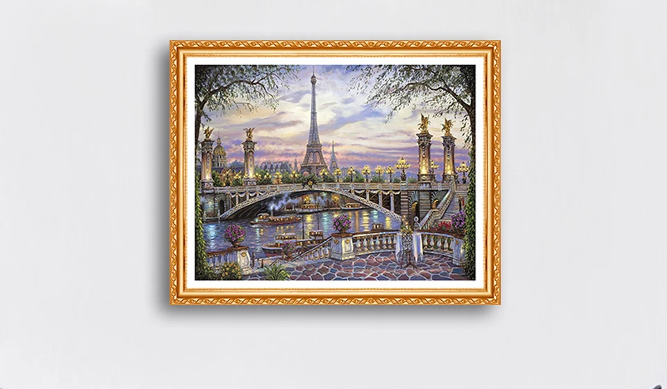 5D DIY Алмазная вышивка пейзаж "Эйфелева башня Парижа" Алмазная картина вышивка крестиком Стразы со сквозным отверстием украшения