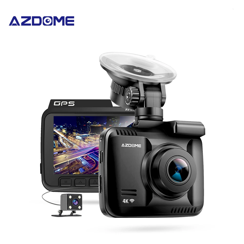 AZDOME GS63H 4K UHD 2160P Встроенный gps WiFi Автомобильный видеорегистратор для транспорта, с двумя объективами видеокамера видеорегистратор ночного видения