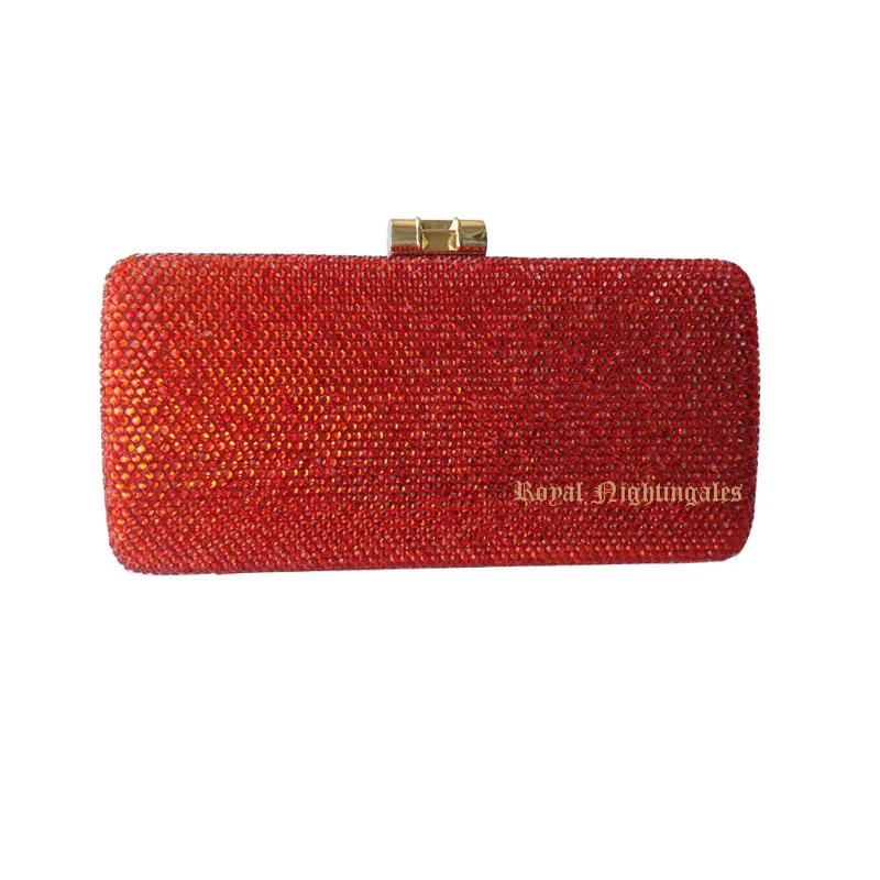 Red Purses With Rhinestones Crystal Evening Clutch Bagscrystal clutch