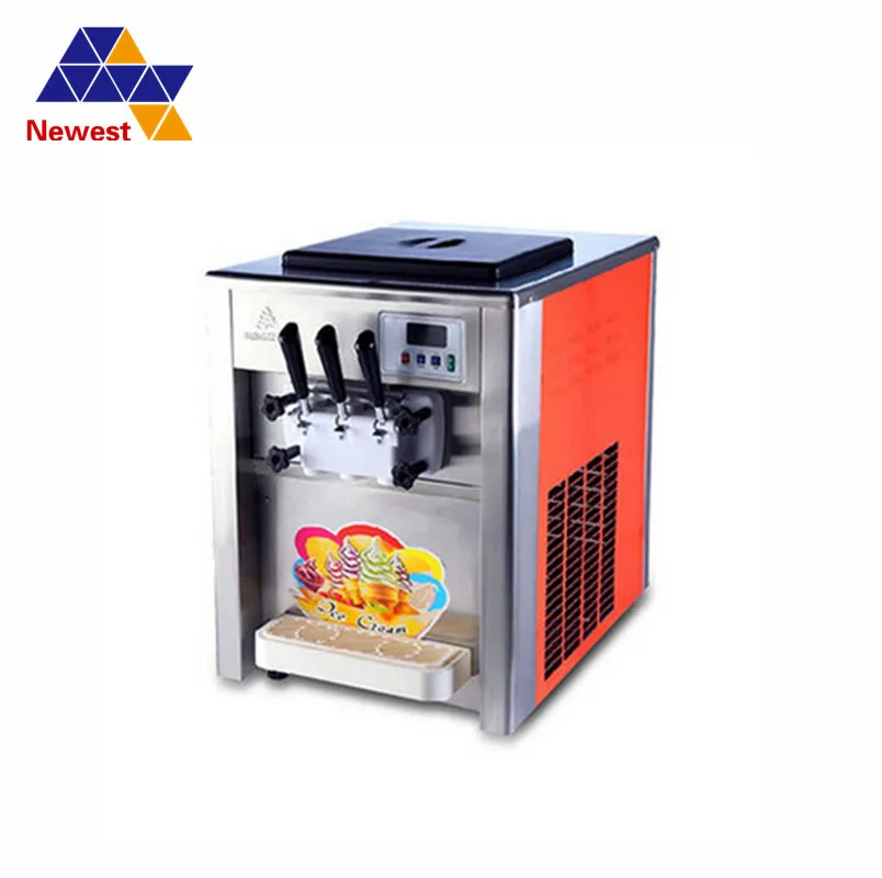 

Newest table top mini soft ice cream vending machine 3 Flavors Ice Cream Maker with free shipping