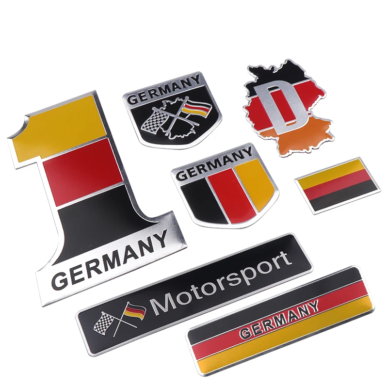 

3D Aluminum Germany National Flag Car Sticker Emblem for BMW Audi Buick Chevrolet Cruze Chrysler Jeep Dodge Ford Focus Fiesta