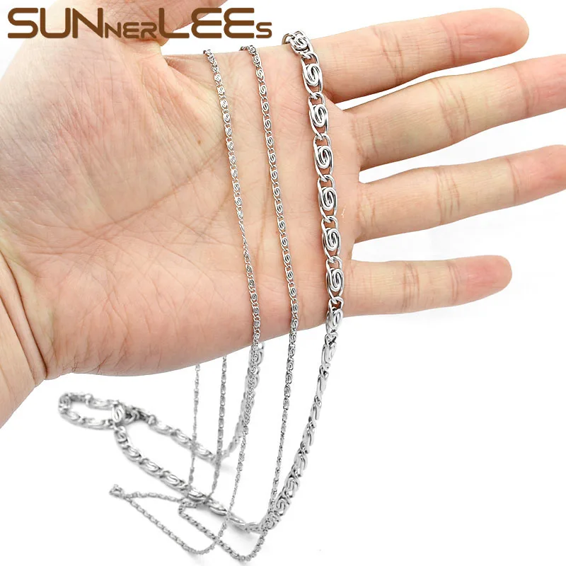 SUNNERLEES модные ювелирные изделия из нержавеющей стали ожерелье 1,5 мм~ 5 мм Улитка Стиль звено цепи для мужчин женщин SC03 N
