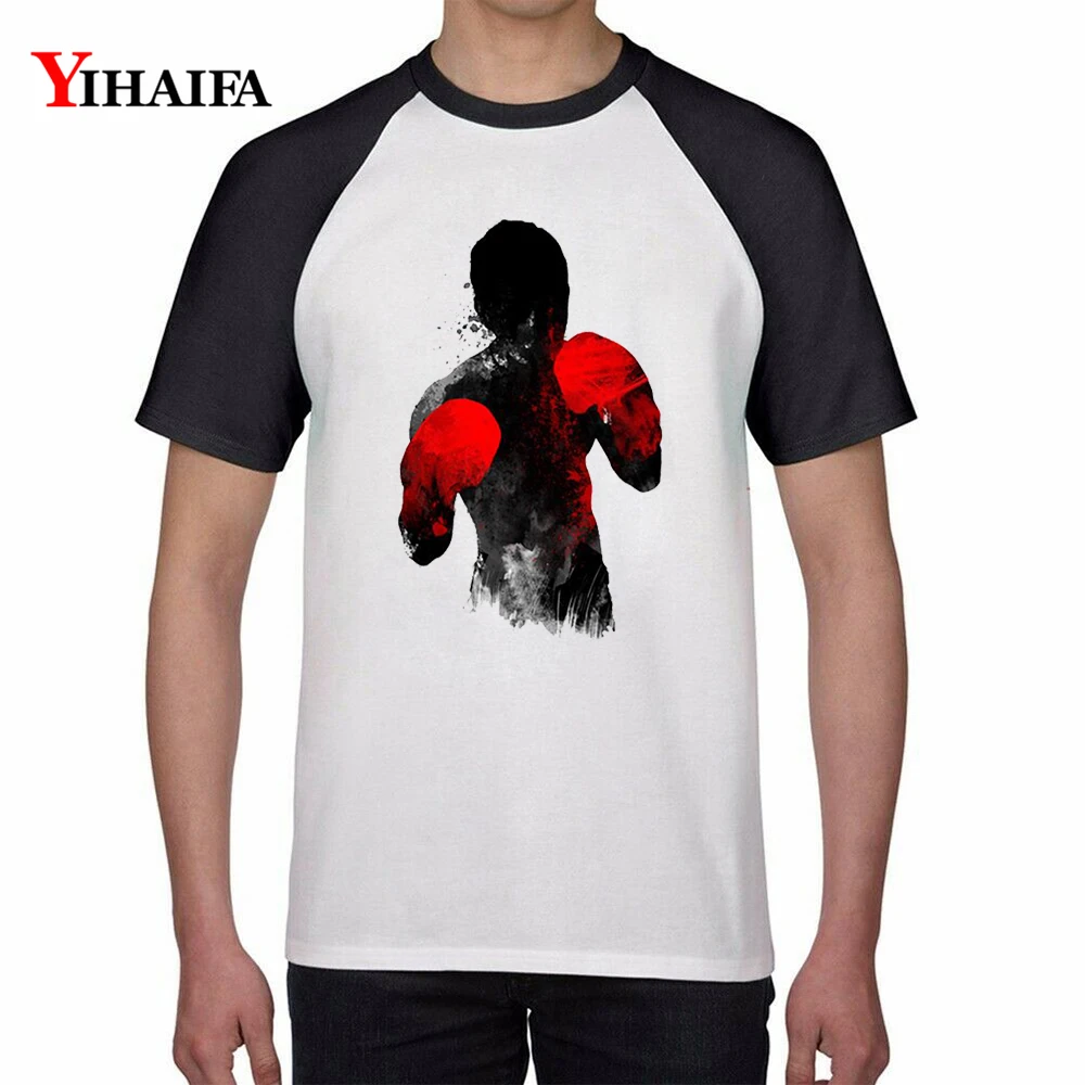 

Creative Men Women T Shirts Ink Boxing Man 3D Print Graphic Tee Casual Workout Tops Unisex Streetwear White t shirt