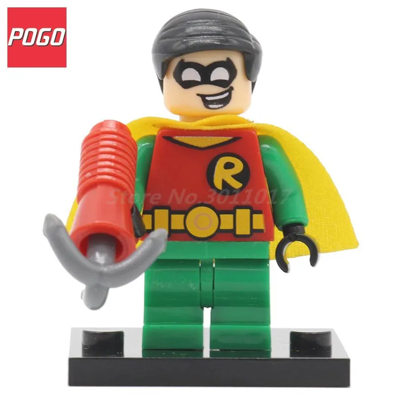 POGO Robin Action Figure Superhero DIY Model Building Brick Set Single Sale Educational Toys For Kids