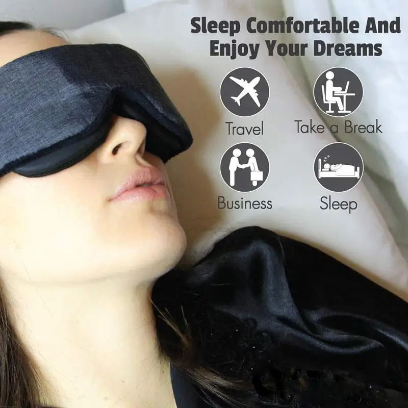 

Anti-Insomnia Sleeping Eye Mask Adjustable 3D Breathable Travel Eyepatch Rest Napkins Artifact Soft Eyeshade Cover