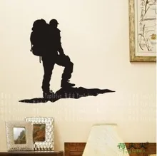 

Wall stickers traveller hiking sport outside decorative painting