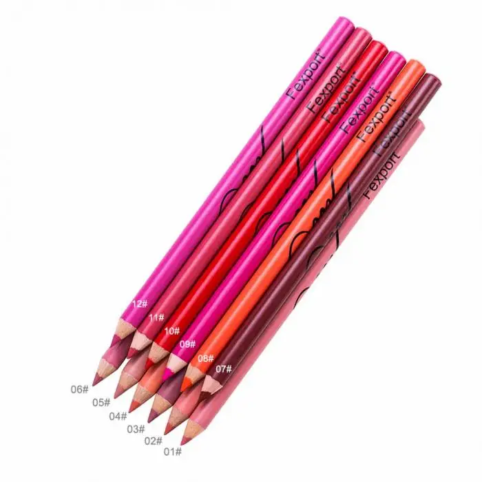 6/12 Pcs/Set Sexy Matte Lip Stick Lipliner Lip Liner Pencil Matt Nude Lipsliner Pen Set Beauty Makeup Tool Cosmetic