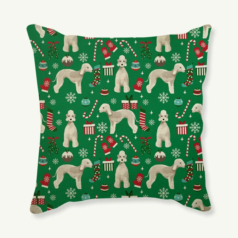 Рождественская декоративная наволочка для подушки, чехол для подушки, милый щенок, Рождественский Декор для дома, хлопок, лен, квадратный cojines almofadas, 45*45 см