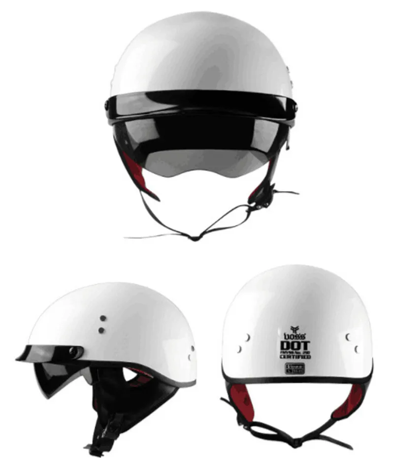 Мотоциклетный шлем винтажный полулицевой шлем Ретро немецкий Чоппер круизер глянцевые черные шлемы cascos para Для DOT