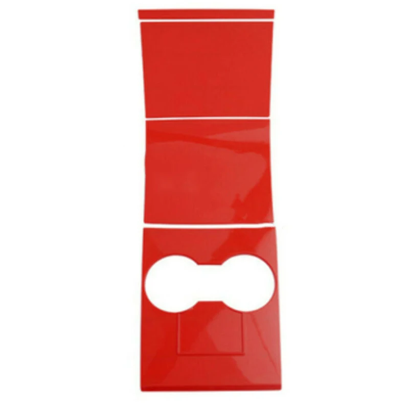 

4pcs Car Inner Water Cup Holder Frame Cover Trim For Tesla Model 3 2018-2019 Red