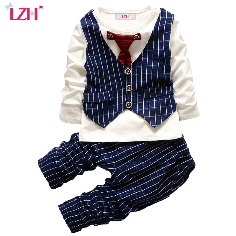 

Toddler Boys Clothing Sets 2019 Spring Boys Clothes Gentleman T-shirt+Pants 2pcs Kids Tracksuit Suit For Boys Children Clothing