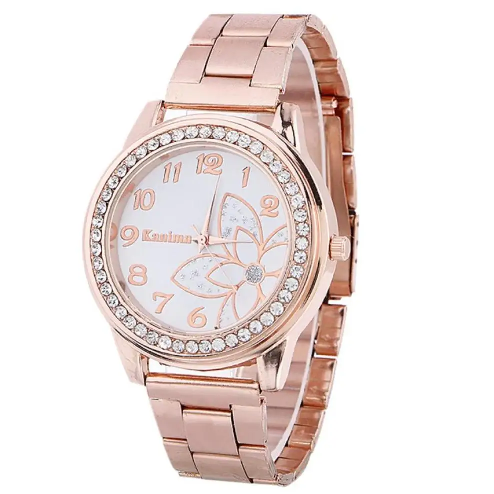 

Luxury Hollow Flower Diamond Women's Watches Stainless Steel Band Sport Quartz Wrist Dial Women Female Watch relogio feminino A1