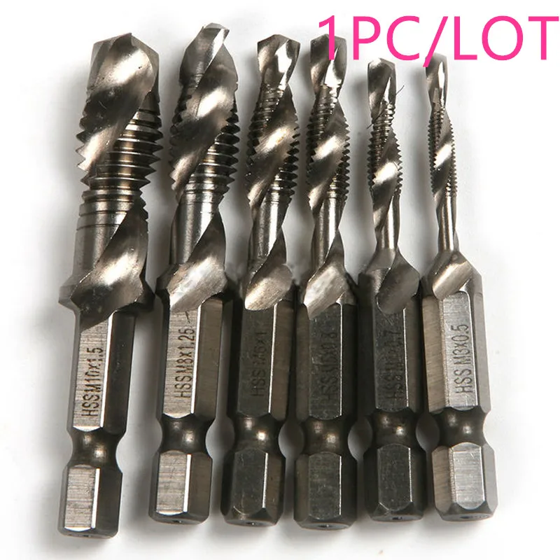 50pcs//Set Metric Thread Titanium Coated HSS Drill and Tap Bits Shank
