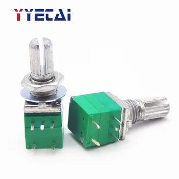 

YongYeTai 5 pin RV097NS 10K single potentiometer B10K with switch sound power leveler handle 15mm free shipping