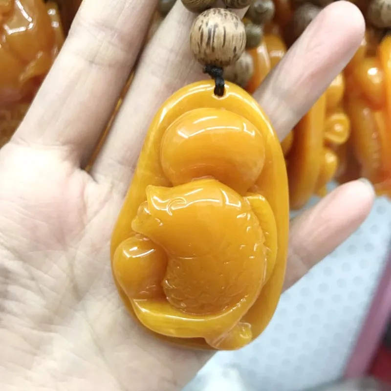Best 2019 New Imitation Beeswax Flower Water Drop Pendant Necklace Ethnic Nepal Jewelry Handmade Sandalwood Vintage Wood Necklace
