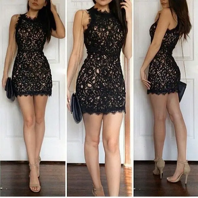 Modest Black mini dress