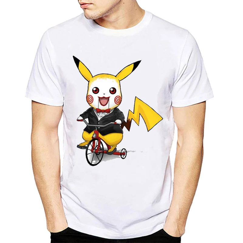 2018 Creative Cartoon Printing Pikachu font b T Shirt b font Pokemon Design T Shirts Short