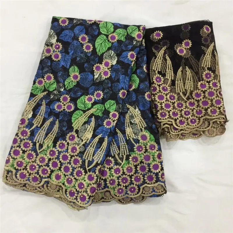 

Bazin Riche Brode Lace Fabric With 5+2Yards Net Blouse Beaded Embroidery Guipure Fabric African Beads Lace For PARTY B94-2