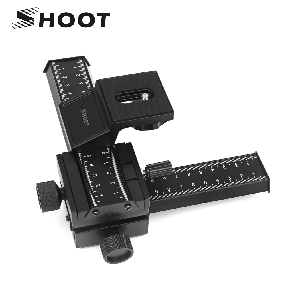 SHOOT 4 Way Macro Focusing Rail Slider Gimbal for Nikon Canon Samsung Sony DSLR Camera Gimbal