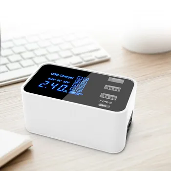 

4USB charging digital display intelligent IC automatic recognition multi-port USB Type-C mobile phone charger