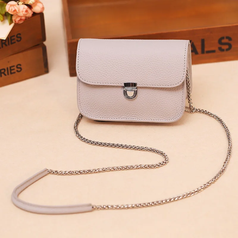 

Leather cow leather bag lady trend joker contracted the new 2019 summer chain small bag one shoulder oblique cross bag