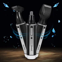 Kemei 4 в 1 Электрический триммер для волос в носу и ушах перезаряжаемый триммер для бороды и бровей электрический триммер для носа и ушной триммер для волос KM-6630