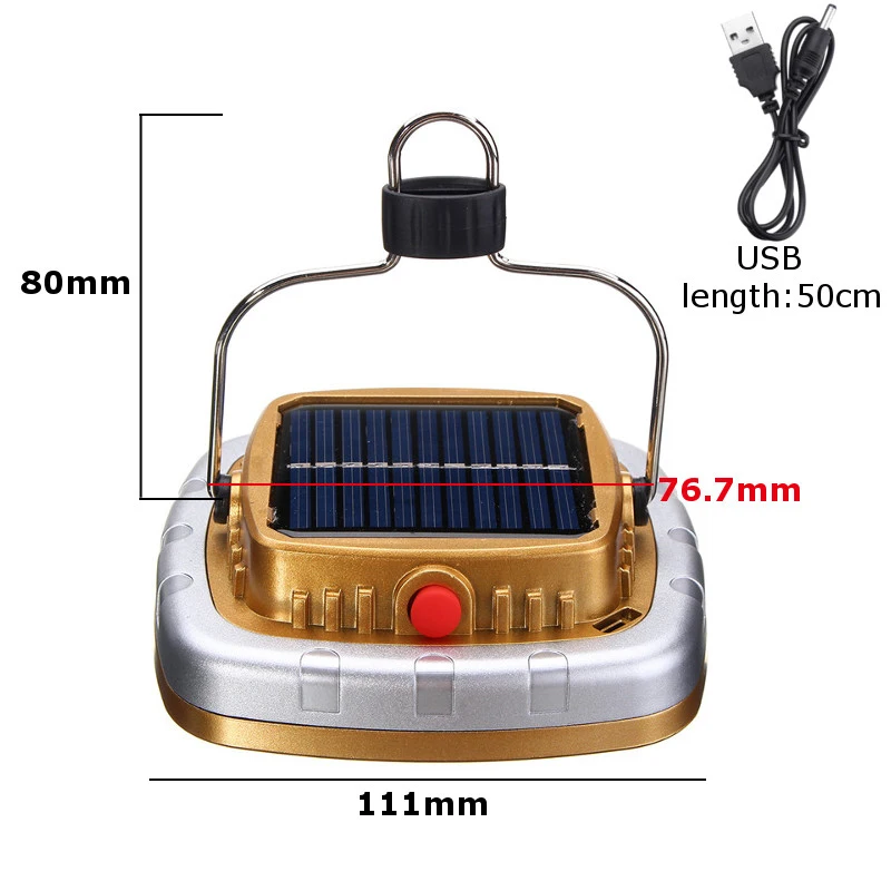 Светодиодный фонарь для кемпинга, Солнечный USB Перезаряжаемый светильник для палатки, аварийный светильник для наружного туризма, сада SLC88