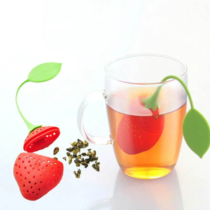Silicone Strawberry Tea Infuser Teabag Kettle Loose Tea Leaf Strainer Ball Holder Herbal Spice