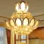 Lotus Flower Glass Gold LED Crystal Chandeliers Lights Ceiling Pendant Lamp 45cm 50cm For Dining Room Bedroom Lighting AC85-265V