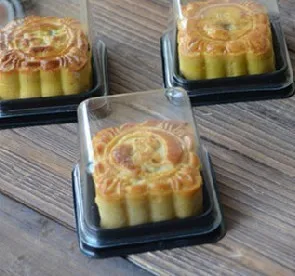 

Single plastic mooncake boxes decoration packaging for wedding party cookie decoration holder box(6.6* 6.6 * 4cm)