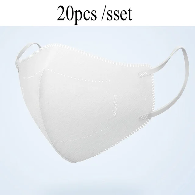 Xiomi Mijia Airpop 0,4 мм тонкая легкая воздушная маска Удобная только 2,3 г маска эластичные подвески для ушей для ежедневной пыльцы 20 шт./компл - Цвет: Белый