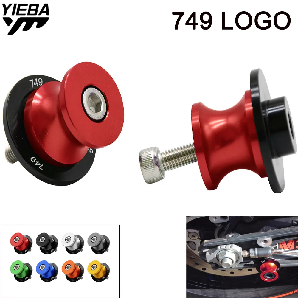 8MM Aluminum Swingarm Motorcycle Accessories Spool Slider Stand Screws For DUCATI 749 749S 749 oscuro 749R 999R 999S with LOGO