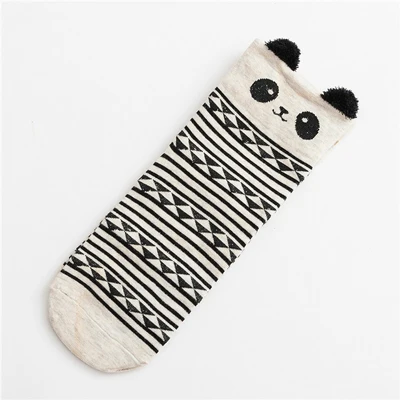 Женские милые носки с Мопсом, милые Мультяшные носки в Корейском стиле, модные хлопковые носки без пятки с принтом для женщин, Chaussette Femme, 3D забавные носки - Цвет: 1Pair Style 6