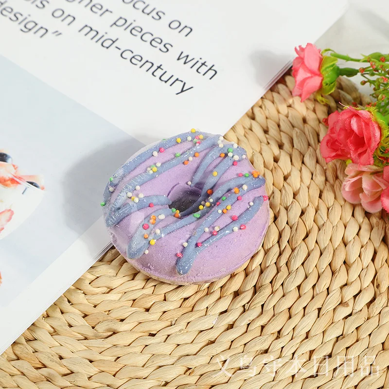 

Organic Sea Salt Bath Oil Salt Bath Bomb Donut Carbonic Acid Spa Salt Bath Whitening Moisturizing Brightening Cute Gift 100g