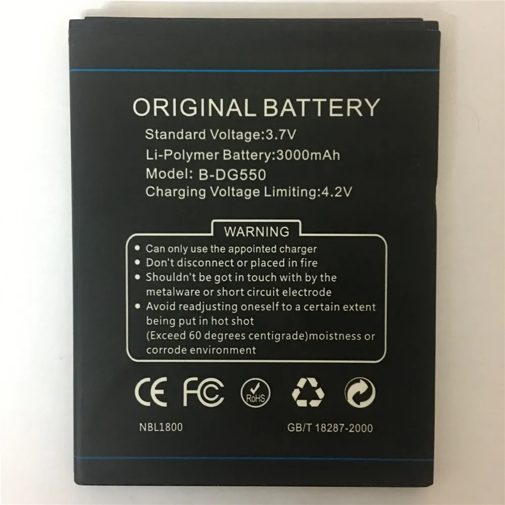 B DG550 DG550 Original Cell Phone Battery For Doogee Dagger 550 3000mAh