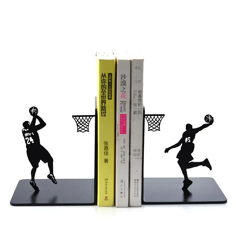 Creative Basketball Metal Bookends Book Holder Stand Simple Playing
