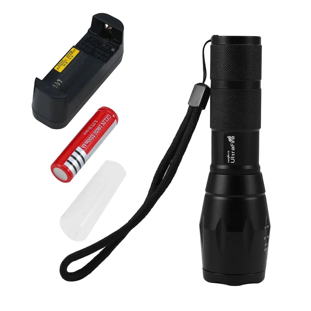 XML-T6 8000 LM Telescopic Zoomable Flashlight 5 Modes Aluminum Electric Torch Portable Tactical For Camping | Лампы и освещение