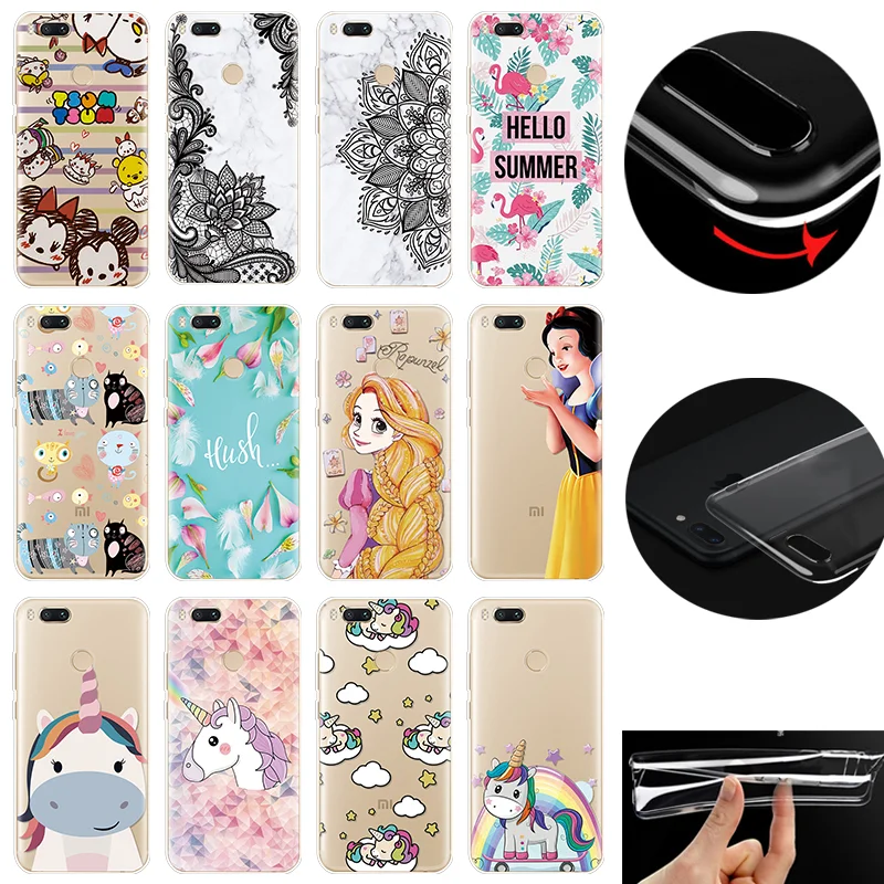 

Cute Unicorn Soft TPU Fundas For Xiaomi Mi A1 5X 6X 9 SE A2 8 Lite Pro Explore 5 5S Plus 6 Play Mix 2 2S 3 Mandala Flowers Case