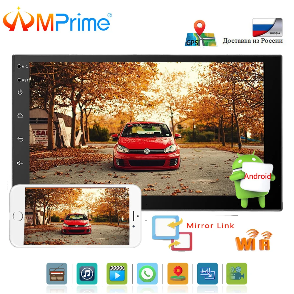 

AMPrime Universal 2 Din 7" Android Car Radio Multimedia Bluetooth GPS Navigation Car Stereo Mirror Link FM Rds Wifi DAB Player