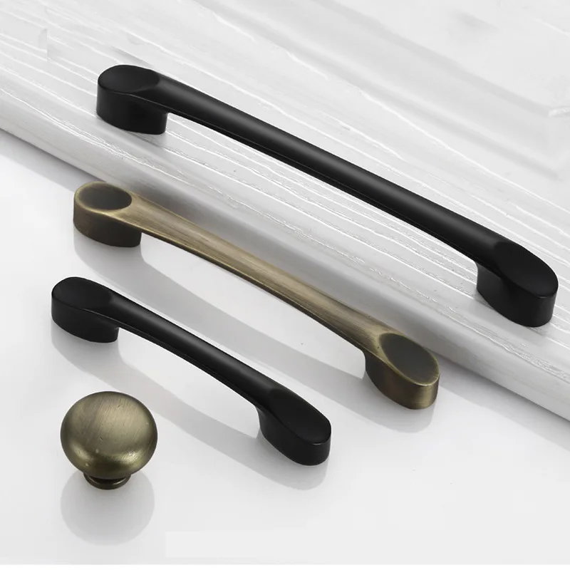 Kitchen Cabinet Hardware Handle Pull, Black Drawer Wardrobe Handle Dresser Kitchen Cupboard Furniture Hardware Door Pull
