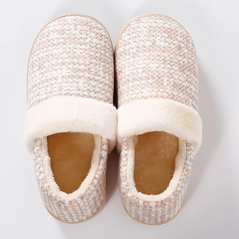 

Women's Slippers Winter Plus Size 43 TPR Shallow Solid Soft Fur Slippers For Girls Short Plush Home Slippers Woman Hot Sale