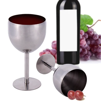 

380ML 1PCS Stainless Steel Wine Glass Drinking Cup Champagne Goblet Barware Kitchen Tools Party Supplies Wine Bar Glass Bottle
