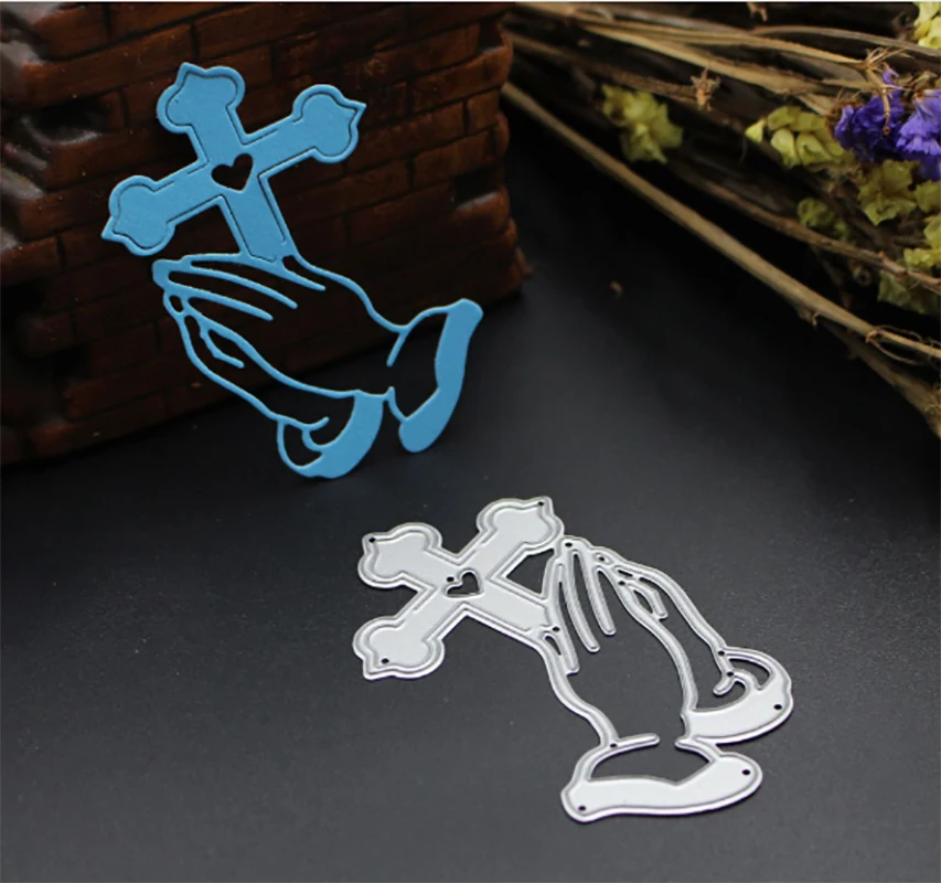 

ZhuoAng Blue Cross Design Metal Cutting Mould Scrapbook Album Embossed Embossed DIY Paper Card Making Decoration Mould Crafts