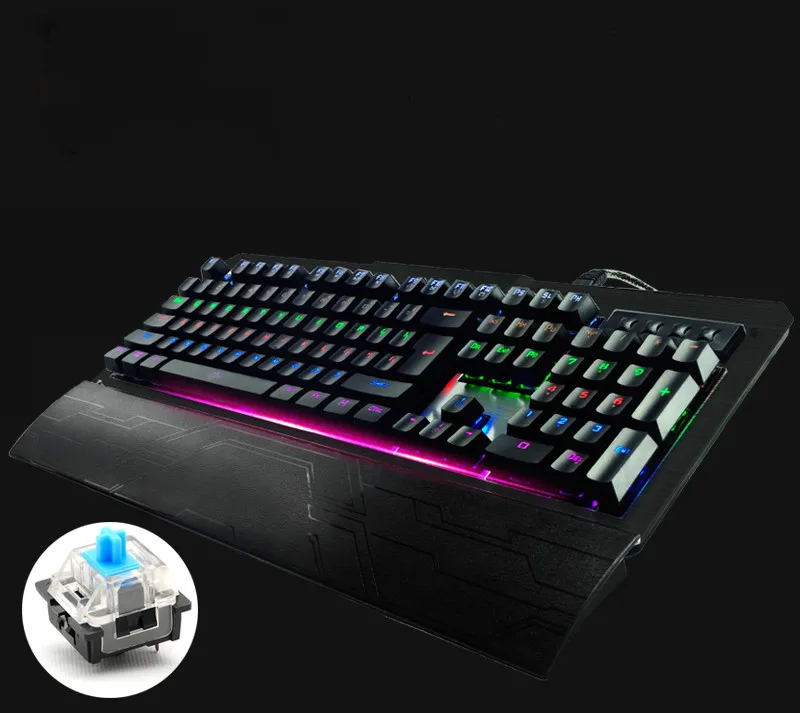 Ruyi Bird K-26 Eight Backlight Model Mechanical Gaming Keyboard Blue/Black Switches104 Keys Wired USB Keyboard For E-sports