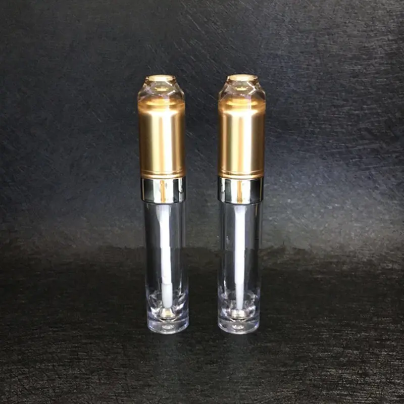 5ml Gold Clear Plastic Empty lip Gloss Lipstick Tubes Containers
