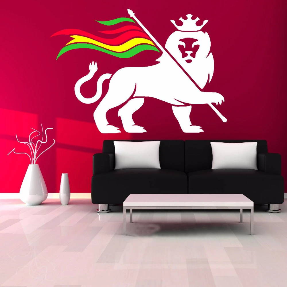 ラスタライオンレゲエラスタファリライオンユダのボブ マーリージャイアント壁ステッカービニールアートデカールステンシル窓ドアルーム装飾壁画 Decoration Murale Room Decorationsticker Vinyl Aliexpress