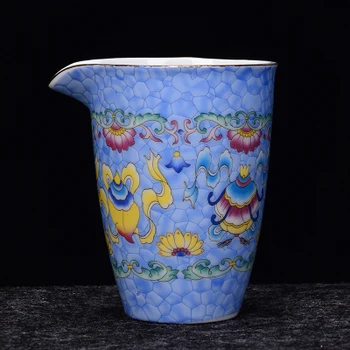 

Jingdezhen Ceramic Enamel Full Color Fair Cup Handmade Porcelain Tea Dispenser Kungfu Tie Guan Yin Green Tea Sea Teaware