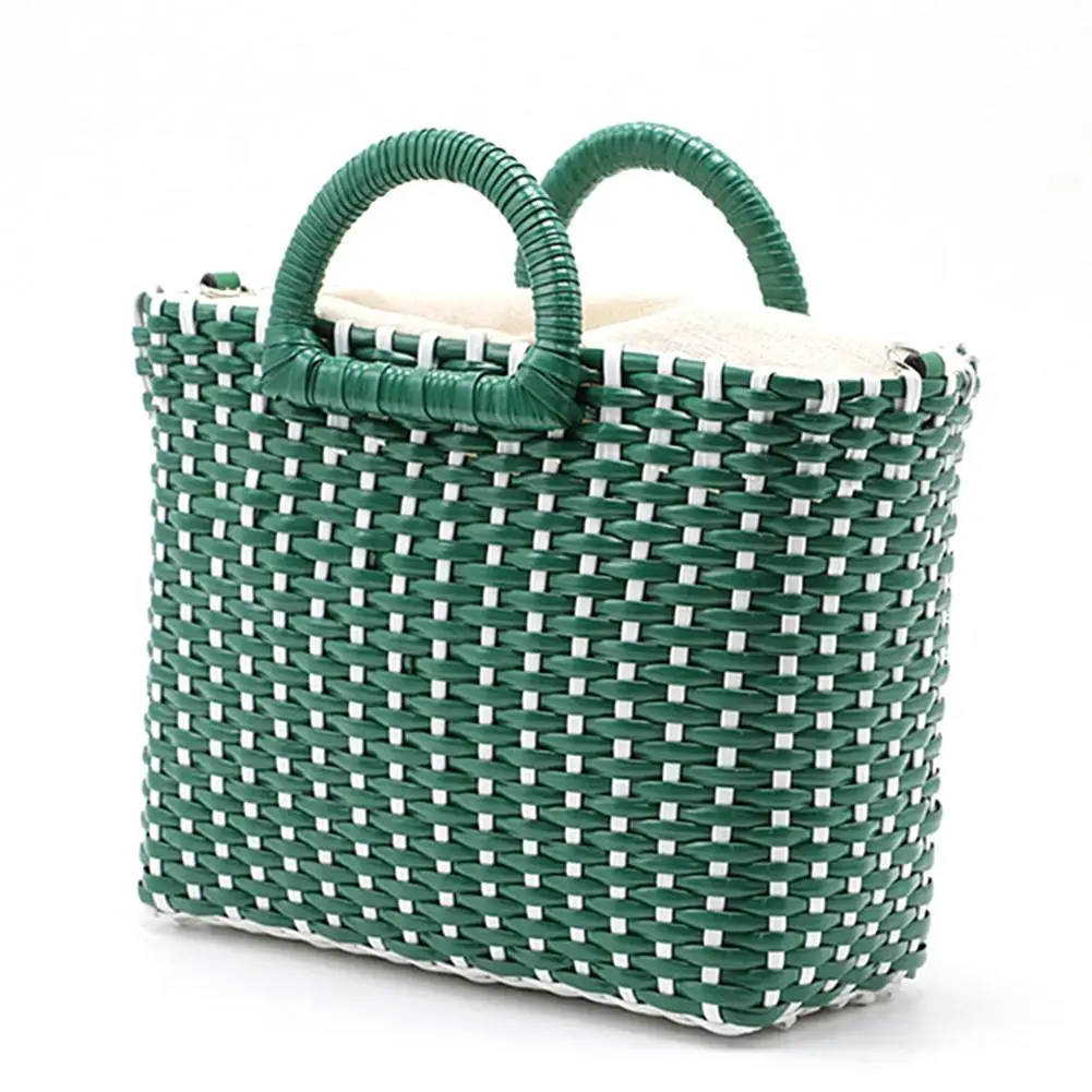

Women Hand Straw Bag Green Woven Beach Bag Rattan Bag For Women Crossbody Bohemian Style Shoulder Handbag