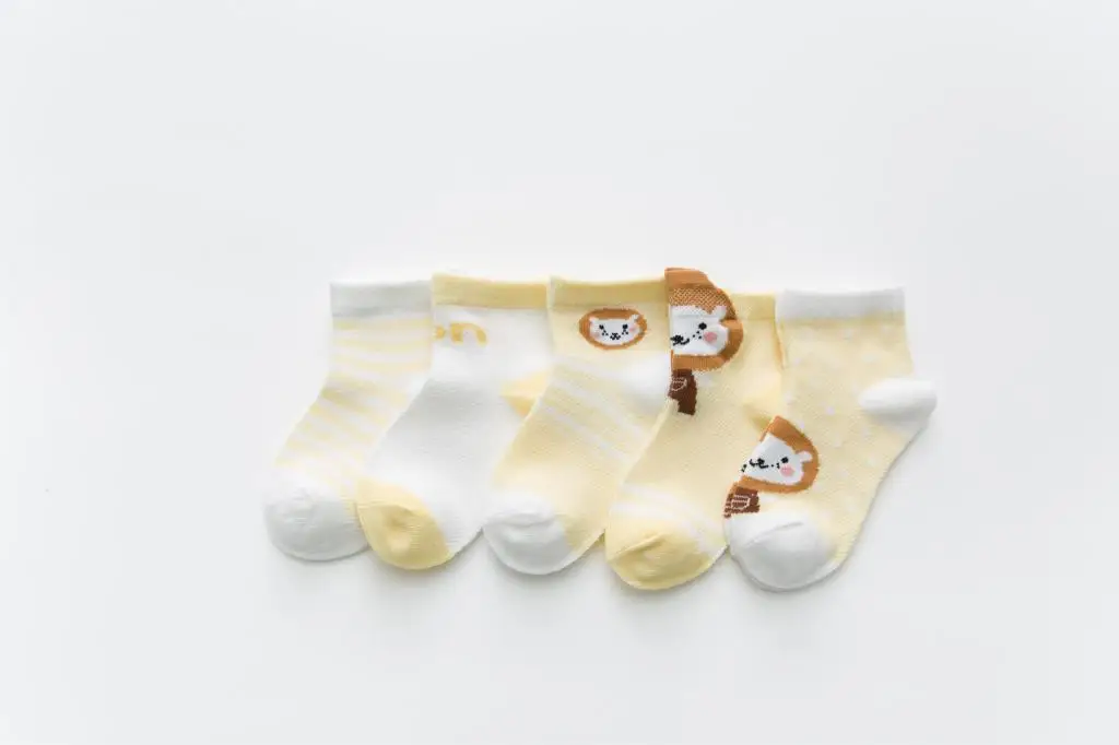 5 пар/упак. детские гетры для малышей с принтом «Лиса» на возраст от 0 до 24 месяцев, сетчатые хлопковые летние носки для новорожденных для маленьких девочек носки для девочек детские носки для детей для маленьких мальчиков